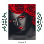 فرشینه مخمل طرح چهره کد 55011