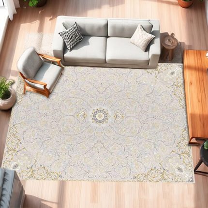 خرید فرش ماشینی ۱۲۰۰ شانه طرح گیسو رنگ بژ کد 209