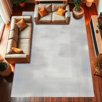 خرید فرش ماشینی وینتیج رنگ نقره ای کد 229
