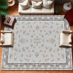 خرید فرش طرح مینیاتوری رنگ نقره ای کد 7305 5 خرید فرش طرح مینیاتوری رنگ نقره ای کد 7305