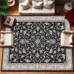 خرید فرش طرح هیراد رنگ سرمه ای کد 7304 5 خرید فرش طرح هیراد رنگ سرمه ای کد 7304
