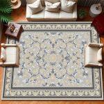 خرید فرش طرح نیلی رنگ نقره ای کد 7316 5 خرید فرش طرح نیلی رنگ نقره ای کد 7316