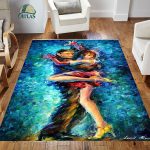 فرشینه مخمل طرح چهره و بغل سبک رنگ روغن کد 83110