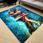 فرشینه مخمل طرح چهره و بغل سبک رنگ روغن کد 83110