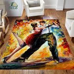 فرشینه مخمل طرح چهره و بغل سبک رنگ روغن کد 83111