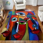 فرش مدرن طرح مجسمه سبک رنگ روغن کد 83132
