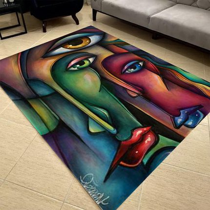 فرشینه مخمل طرح چهره سبک رنگ روغن کد 83173