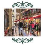 فرشینه مخمل طرح خیابان سبک رنگ روغن کد 83003