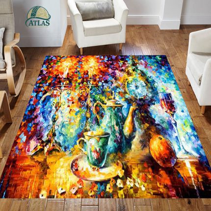 فرشینه مخمل آشپرخانه سبک رنگ روغن کد 83046