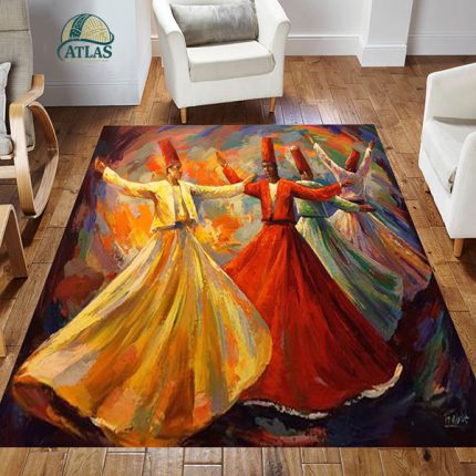 فرشینه آشپزخانه مخمل  سبک رنگ روغن کد 83052