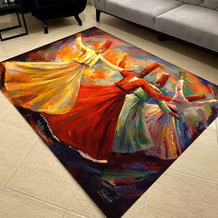 فرشینه آشپزخانه مخمل  سبک رنگ روغن کد 83052