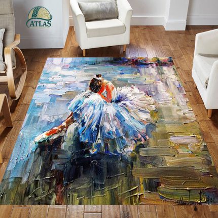 فرشینه مخمل طرح عروس سبک رنگ روغن کد 83054