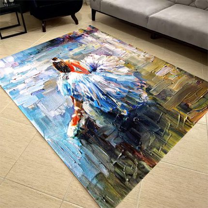 فرشینه مخمل طرح عروس سبک رنگ روغن کد 83054
