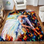 فرشینه مخمل طرح عروس سبک رنگ روغن کد 83056