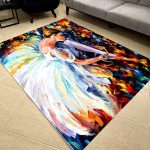 فرشینه مخمل طرح عروس سبک رنگ روغن کد 83056
