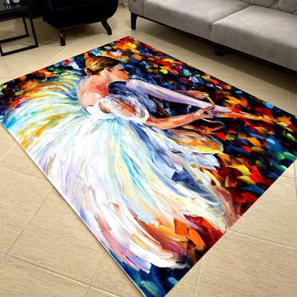 فرشینه مخمل طرح عروس سبک رنگ روغن کد 83056
