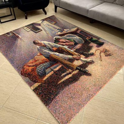 فرشینه مخمل سبک رنگ روغن کد 83059