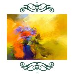 فرشینه مخمل طرح گل سبک رنگ روغن کد 83072