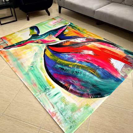 فرشینه مخمل سبک رنگ روغن کد 83087