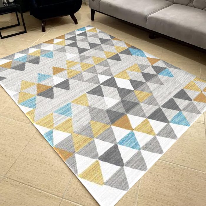 فرش مدرن طرح اشکال هندسی و مثلثی کد 57383