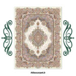 خرید فرشینه طرح فرش رنگ کرم کد 90128