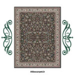خرید فرشینه طرح فرش افشان رنگ مشکی کد 90132