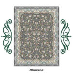 خرید فرشینه طرح فرش لوکس رنگ نقره ای کد 90158