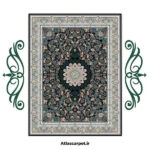 خرید فرشینه طرح فرش رنگ سرمه ای کد 90162