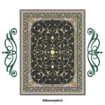 فرشینه طرح فرش افشان رنگ دودی کد 9042