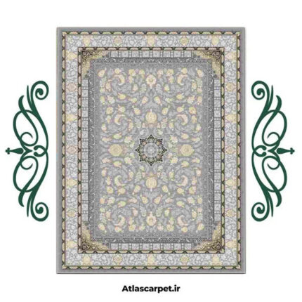 فرشینه طرح فرش آرمیتا رنگ نقره ای کد 9067