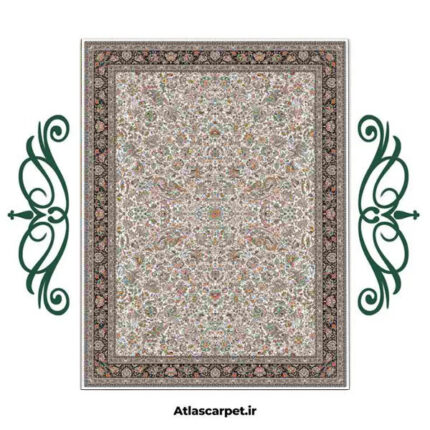 فرشینه طرح فرش افشان رنگ کرم کد 9069