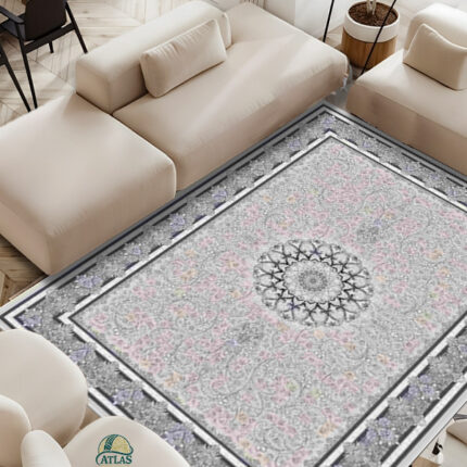 فرش مدرن طرح فرش رنگ نقره ای کد 90103