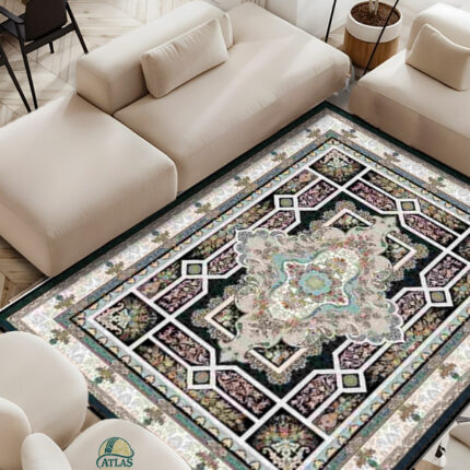 خرید فرشینه طرح فرش لوکس رنگ کرم کد 90155
