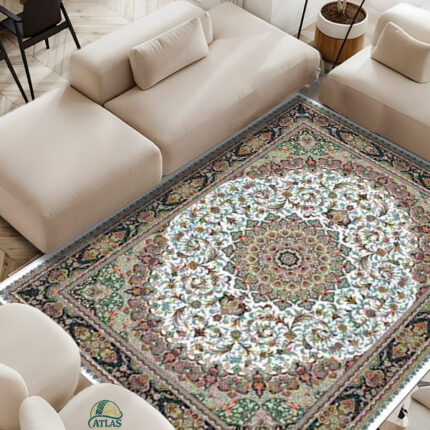 خرید فرشینه طرح فرش لوکس رنگ بژ کد 90157