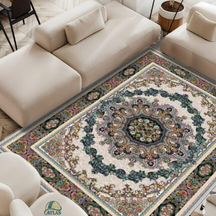 فرشینه طرح فرش ایلیا رنگ فیلی کد 9053