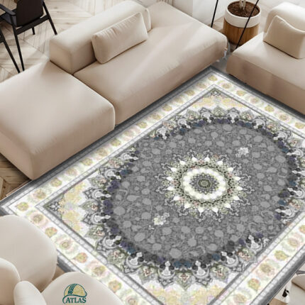 فرشینه طرح فرش آنیسا رنگ دودی کد 9064