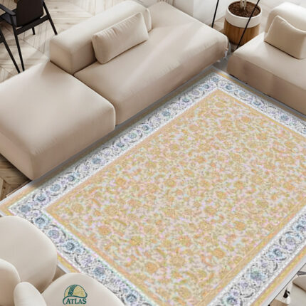 فرش مدرن طرح فرش افشان رنگ نقره ای کد 9077