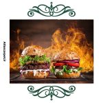 فرش مدرن آشپزخانه طرح فست فود و همبگر کد 20681