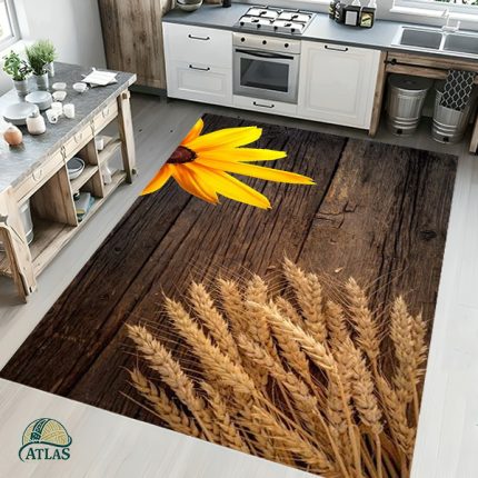 فرش مدرن آشپزخانه طرح گندم و گل کد 20719